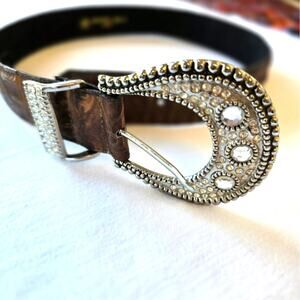 Vint. 1990 Julius Resnick Western Show Belt Aligator w/ Jeweled buckle 35" S/M